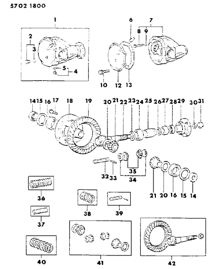 1986 Dodge Ram 50 Differential - Front Diagram