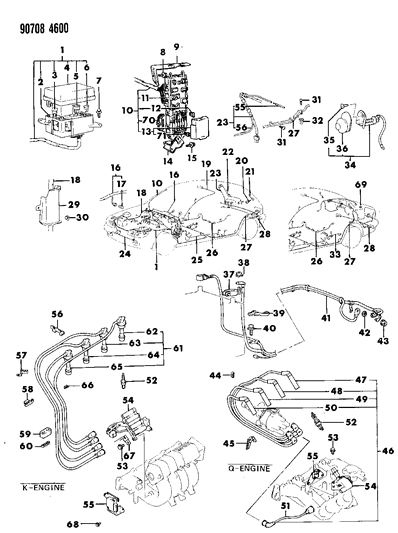 1990 Dodge Colt Clamp-Ignition Cable Diagram for MD120818