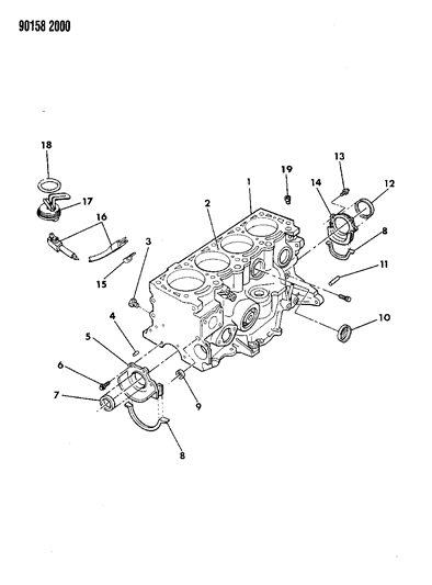 1990 Chrysler Town & Country Cylinder Block Diagram 1
