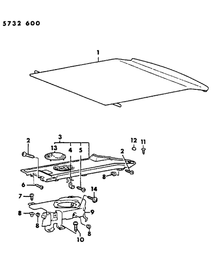 1986 Dodge Conquest Panel Rear Shelf Diagram