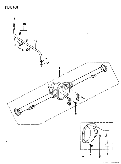 1984 Jeep Wrangler Axle Housing, Rear Diagram 2