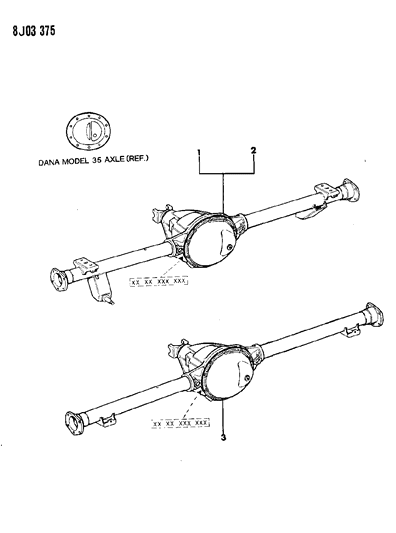 1989 Jeep Cherokee Axle Assembly, Rear Diagram 1