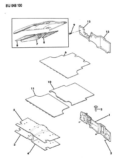 1986 Jeep J10 Insulation Diagram for J5460166