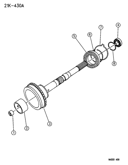 1996 Dodge Ram 2500 Output Shaft - Automatic Transmission Diagram 2