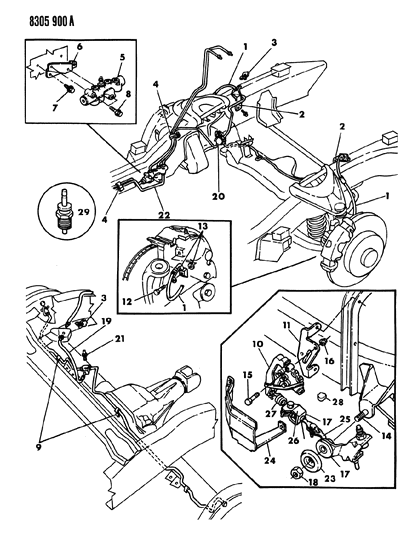 1988 Dodge Dakota Line-Steel Diagram for 4418153