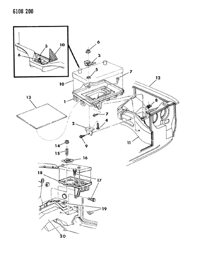 1986 Chrysler LeBaron Base Battery Tray Diagram