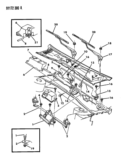 1991 Chrysler LeBaron Windshield Wiper & Washer System Diagram