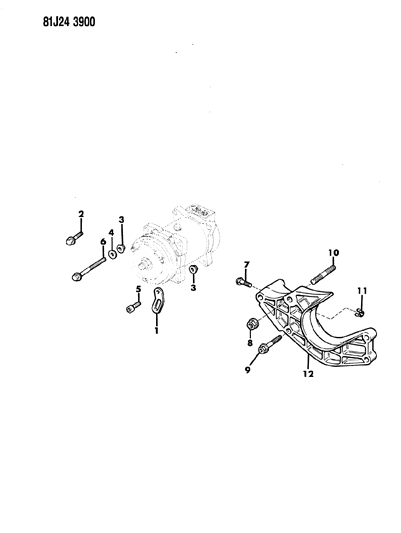 1985 Jeep Wagoneer Compressor & Mounting Diagram 1