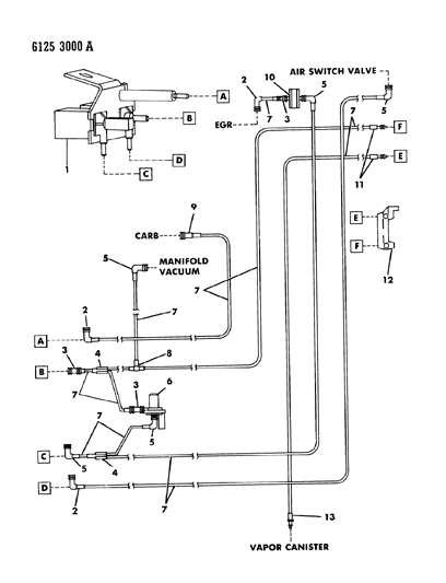 1986 Dodge Diplomat EGR Hose Harness Diagram 7