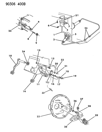 1993 Dodge Ram Van Controls, Hydraulic Clutch Diagram