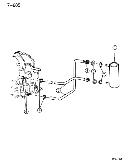 1995 Dodge Grand Caravan Oil Cooler - Water Cooled Diagram