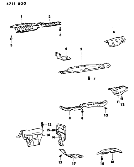 1985 Dodge Conquest Heat Shields - Exhaust Diagram