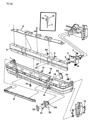 1985 Chrysler LeBaron Base Bumper, Rear Diagram 2