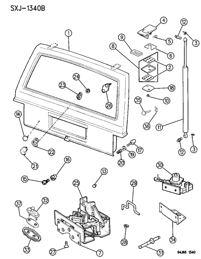 1996 Jeep Cherokee Clip Diagram for 55295745