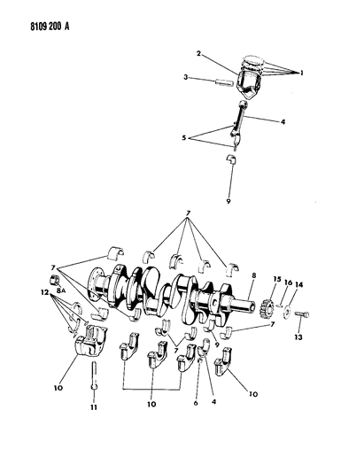 1988 Dodge Diplomat Crankshaft & Piston Diagram