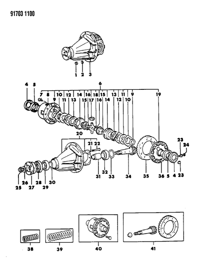 1991 Dodge Ram 50 Bearing-Rear Differential Drive PINION,Rear Diagram for MB664380