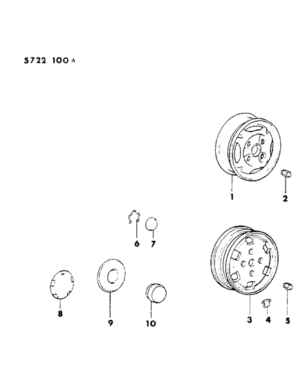 1985 Dodge Colt Wheels & Covers Diagram