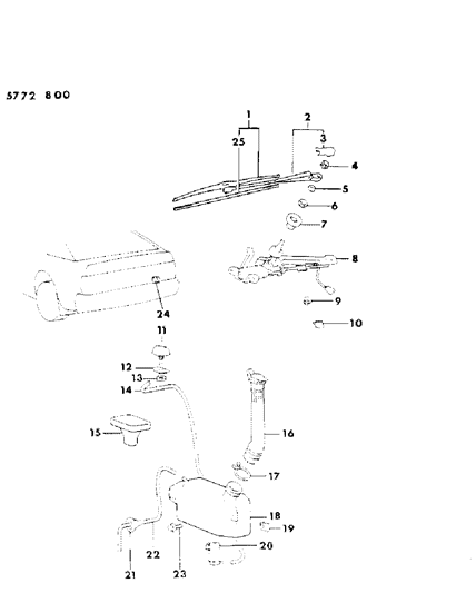 1986 Dodge Conquest Nut-Windshield Washer Diagram for MB196546