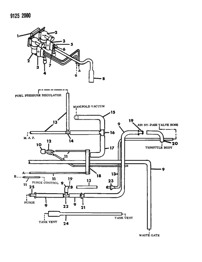 1989 Dodge Caravan Emission Hose Harness Diagram 4