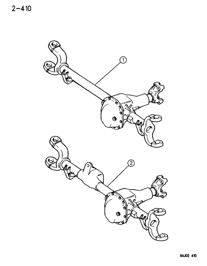 1994 Jeep Wrangler Axle Assembly, Front Diagram