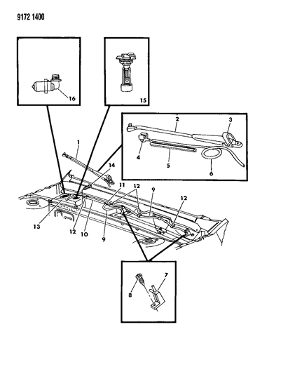 1989 Dodge Lancer Windshield Washer System Diagram