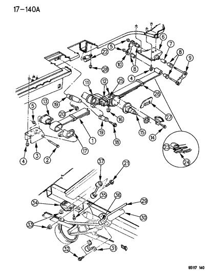 1995 Dodge Grand Caravan Suspension - Rear Diagram 1