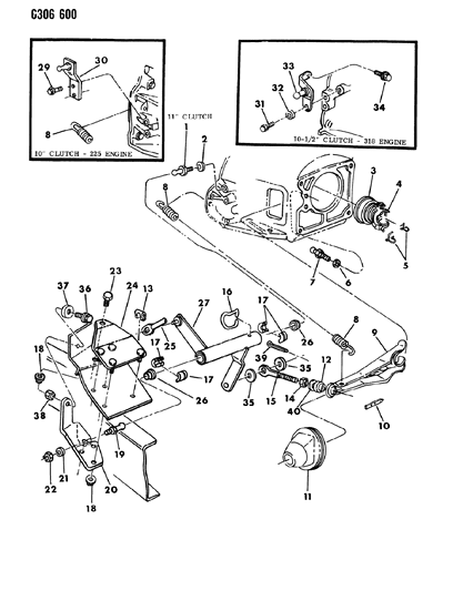 1986 Dodge W150 Controls, Clutch Diagram