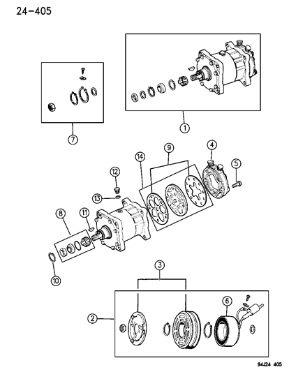 1994 Jeep Wrangler Compressor, Air Conditioning Diagram