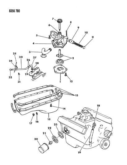 1988 Dodge Ram Van Engine Oiling Diagram