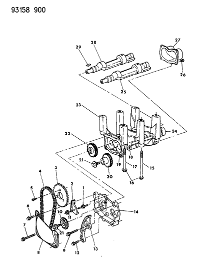 1993 Dodge Daytona Balance Shafts Diagram 1