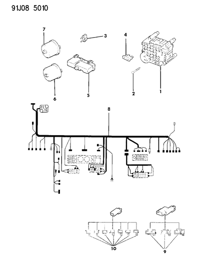 1992 Jeep Wrangler Wiring - Instrument Panel Diagram