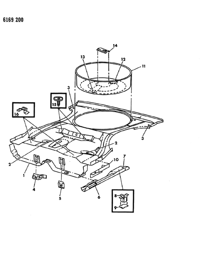 1986 Dodge Omni Floor Pan Rear Diagram