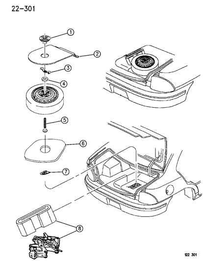 1996 Dodge Neon Plate Spare Tire Diagram for 5256737