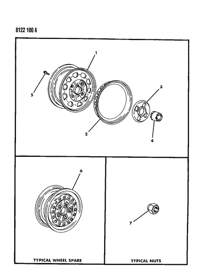 1988 Dodge Omni Wheels & Covers Diagram