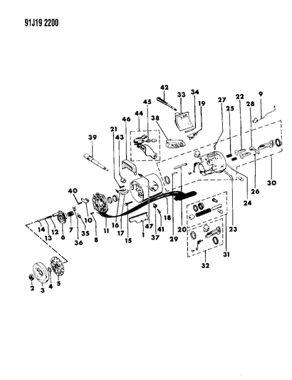 1991 Jeep Grand Wagoneer Housing - Steering Column Upper Diagram