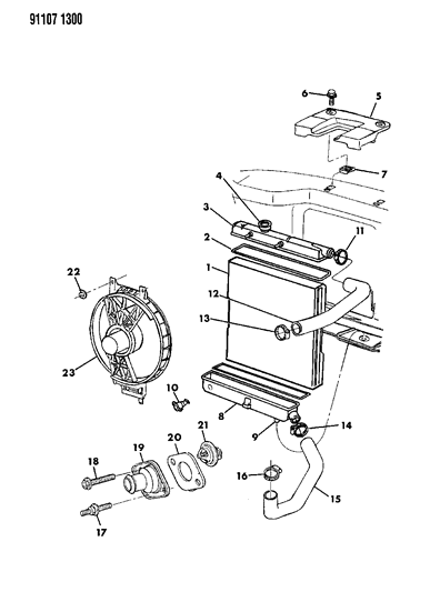 1991 Dodge Caravan Motor-Cond Fan Diagram for 4401806