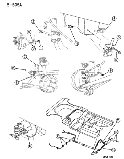 1995 Dodge Neon Lines & Hoses, Brake Diagram 1