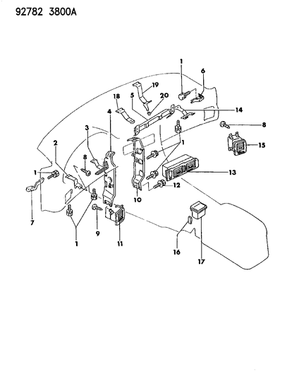 1992 Dodge Stealth Instrument Panel Diagram 2