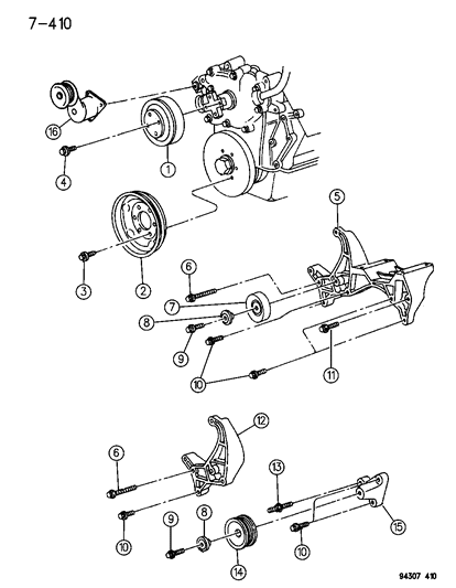 1994 Dodge Ram Van Drive Pulleys Diagram 1