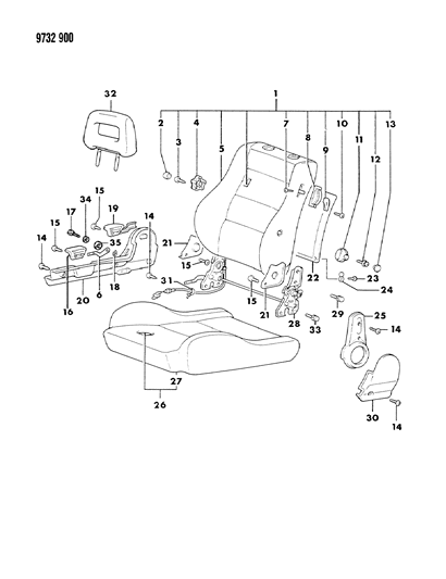 1989 Chrysler Conquest Screw-Tapping Diagram for MF455510