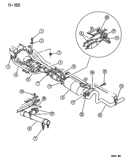 1995 Dodge Ram 1500 Exhaust System Diagram 3