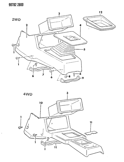 1990 Dodge Ram 50 Console Diagram