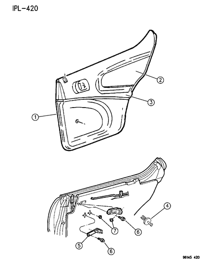 1996 Dodge Neon BOLSTER-Rear Door Trim Diagram for PG27RF8