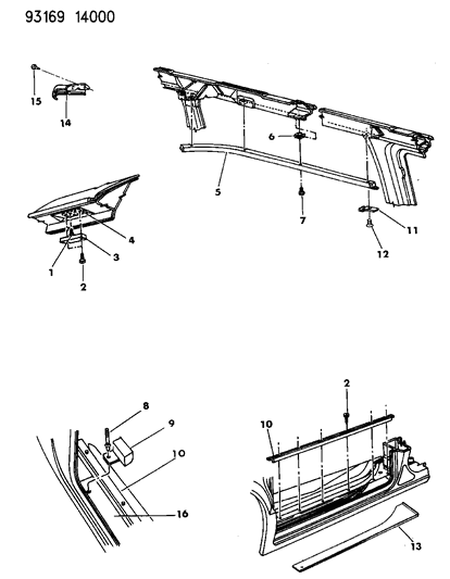 1993 Dodge Caravan Quarter Panel Diagram 3