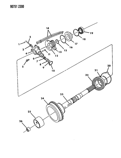 1990 Dodge Ram 50 Governor & Output Shaft Diagram