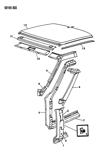 1990 Dodge Omni Body Front Pillar Diagram