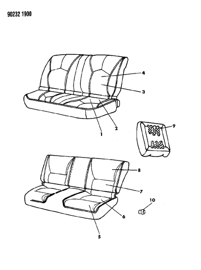 1990 Dodge Shadow Rear Seat Diagram