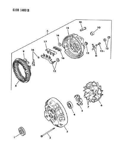 1986 Chrysler LeBaron Base Alternator Diagram 2