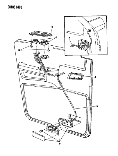 1990 Dodge Grand Caravan Wiring & Switches - Front Door Diagram