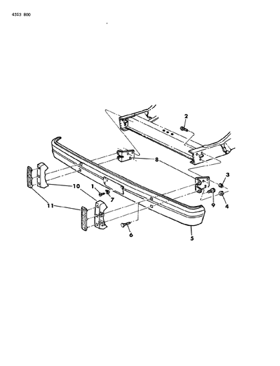 1984 Dodge W150 Bumper Front Diagram